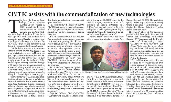 CIMTEC article in March 2014 edition of Canadian Healthcare Technology